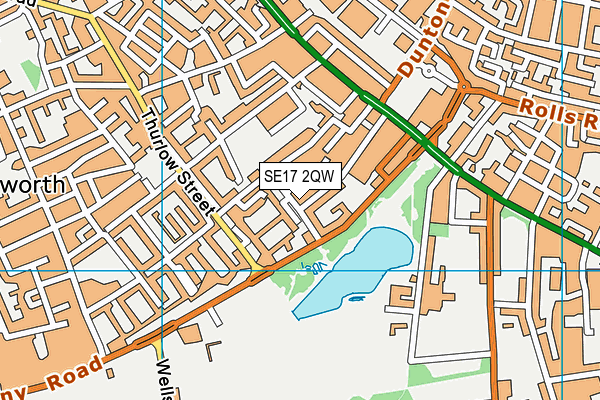 SE17 2QW map - OS VectorMap District (Ordnance Survey)
