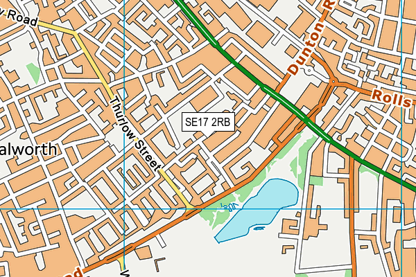 SE17 2RB map - OS VectorMap District (Ordnance Survey)