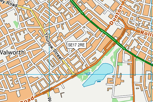 SE17 2RE map - OS VectorMap District (Ordnance Survey)