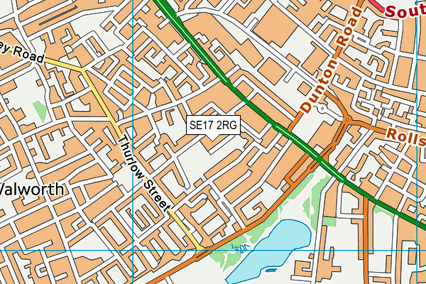SE17 2RG map - OS VectorMap District (Ordnance Survey)