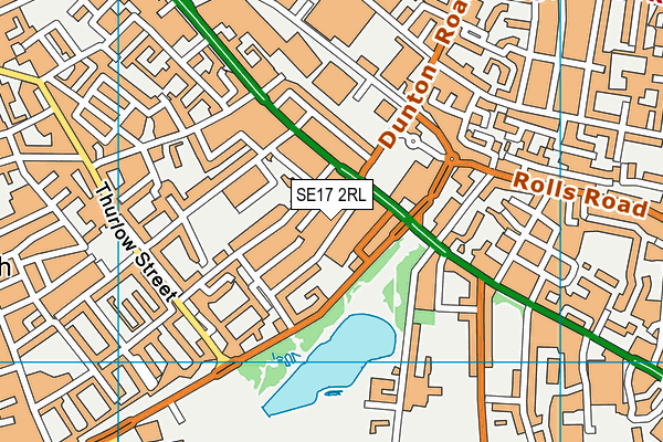 SE17 2RL map - OS VectorMap District (Ordnance Survey)