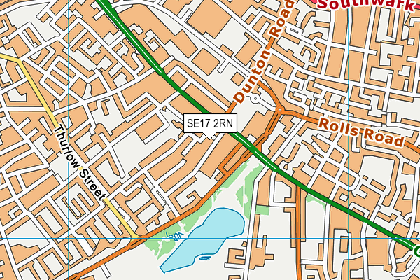 SE17 2RN map - OS VectorMap District (Ordnance Survey)
