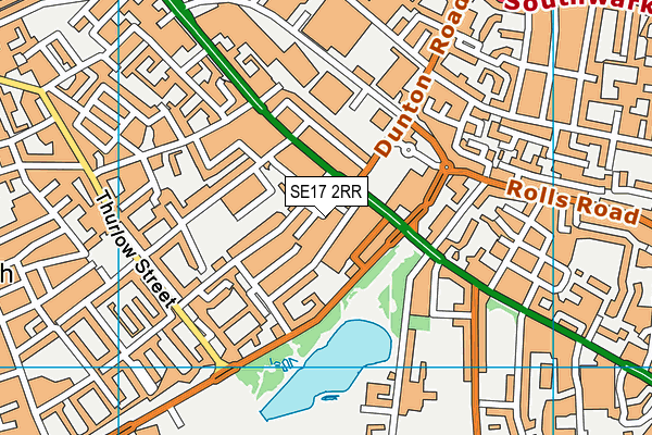 SE17 2RR map - OS VectorMap District (Ordnance Survey)