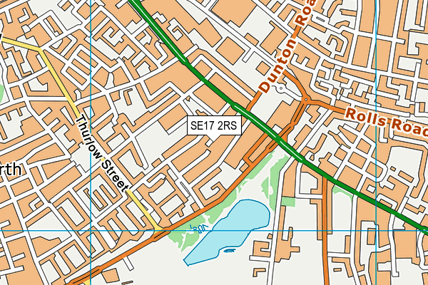 SE17 2RS map - OS VectorMap District (Ordnance Survey)