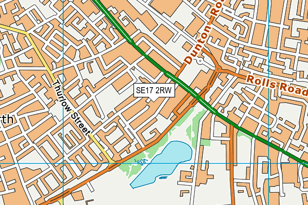 SE17 2RW map - OS VectorMap District (Ordnance Survey)