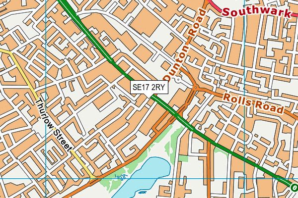 SE17 2RY map - OS VectorMap District (Ordnance Survey)