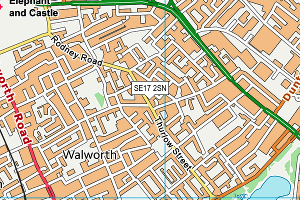SE17 2SN map - OS VectorMap District (Ordnance Survey)