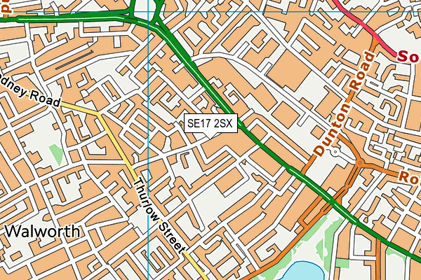 SE17 2SX map - OS VectorMap District (Ordnance Survey)