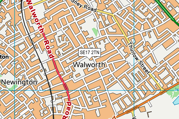 SE17 2TN map - OS VectorMap District (Ordnance Survey)