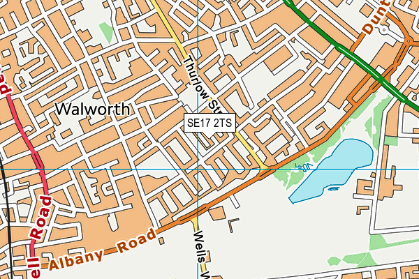 SE17 2TS map - OS VectorMap District (Ordnance Survey)