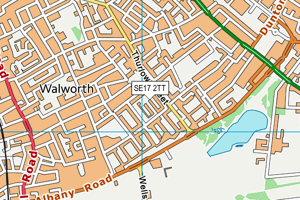 SE17 2TT map - OS VectorMap District (Ordnance Survey)