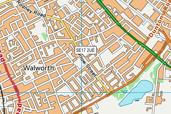 SE17 2UE map - OS VectorMap District (Ordnance Survey)