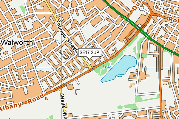 SE17 2UP map - OS VectorMap District (Ordnance Survey)