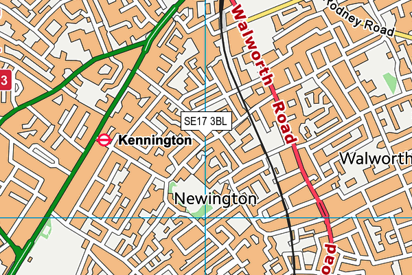 SE17 3BL map - OS VectorMap District (Ordnance Survey)