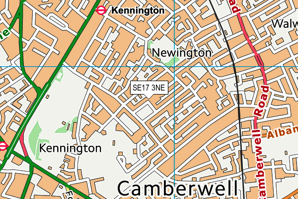 SE17 3NE map - OS VectorMap District (Ordnance Survey)