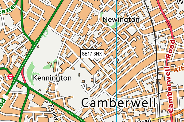SE17 3NX map - OS VectorMap District (Ordnance Survey)