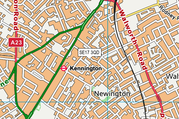 SE17 3QD map - OS VectorMap District (Ordnance Survey)