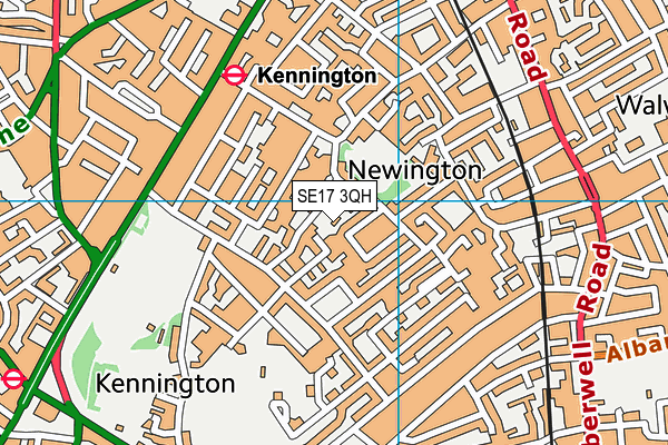 SE17 3QH map - OS VectorMap District (Ordnance Survey)