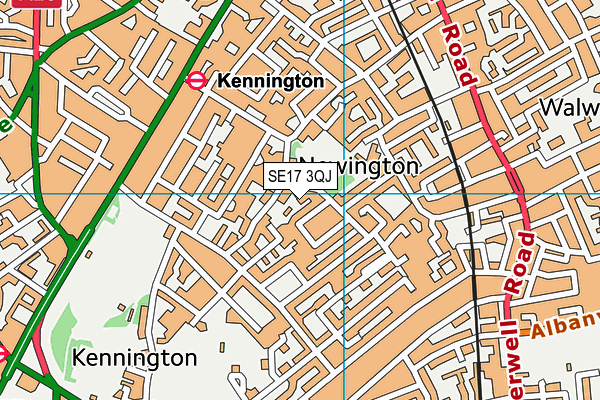 SE17 3QJ map - OS VectorMap District (Ordnance Survey)