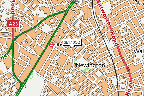 SE17 3QQ map - OS VectorMap District (Ordnance Survey)