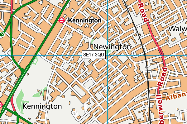 SE17 3QU map - OS VectorMap District (Ordnance Survey)