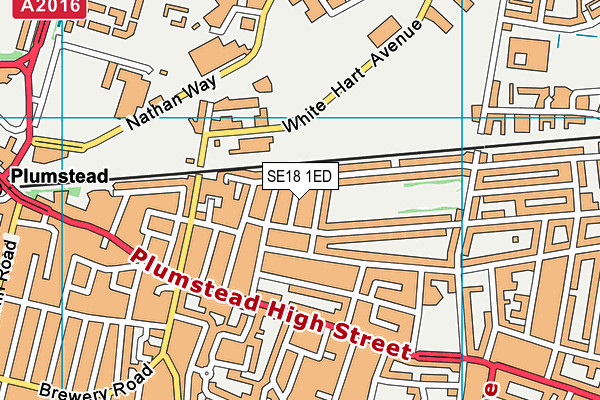 SE18 1ED map - OS VectorMap District (Ordnance Survey)