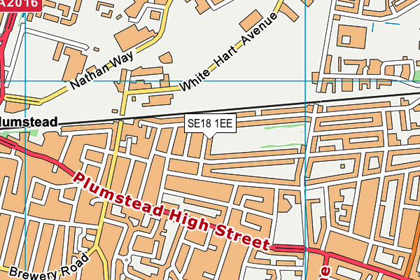 SE18 1EE map - OS VectorMap District (Ordnance Survey)