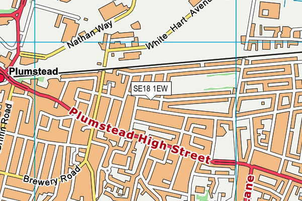 SE18 1EW map - OS VectorMap District (Ordnance Survey)