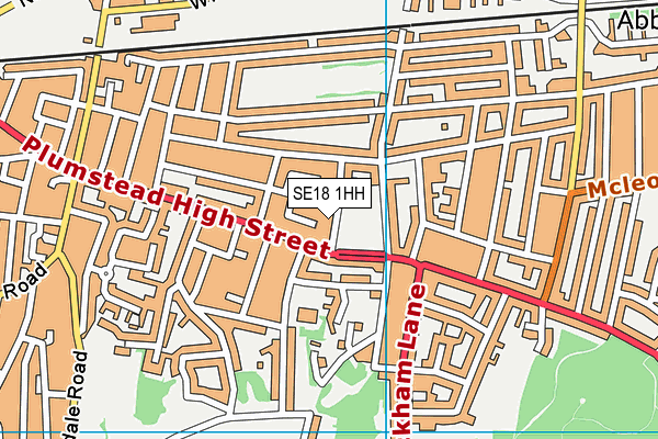 SE18 1HH map - OS VectorMap District (Ordnance Survey)