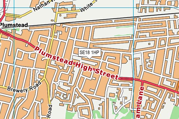 SE18 1HP map - OS VectorMap District (Ordnance Survey)