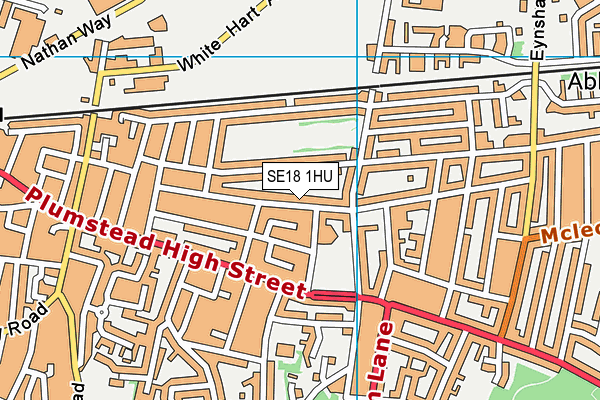 SE18 1HU map - OS VectorMap District (Ordnance Survey)