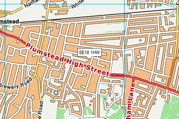 SE18 1HW map - OS VectorMap District (Ordnance Survey)