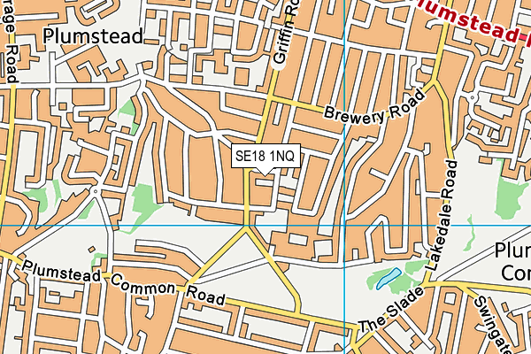 SE18 1NQ map - OS VectorMap District (Ordnance Survey)