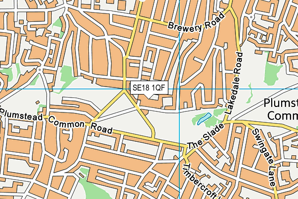 SE18 1QF map - OS VectorMap District (Ordnance Survey)