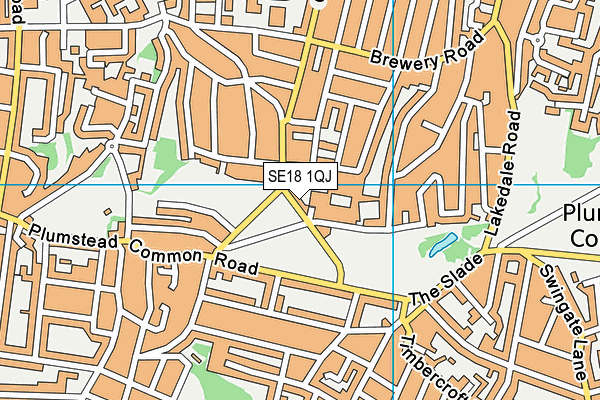 SE18 1QJ map - OS VectorMap District (Ordnance Survey)