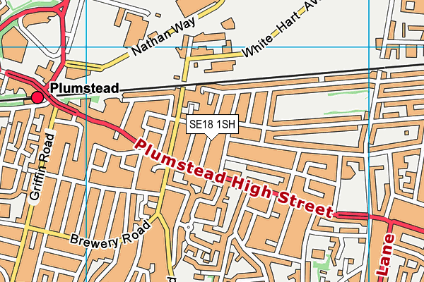 SE18 1SH map - OS VectorMap District (Ordnance Survey)