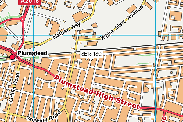 SE18 1SQ map - OS VectorMap District (Ordnance Survey)