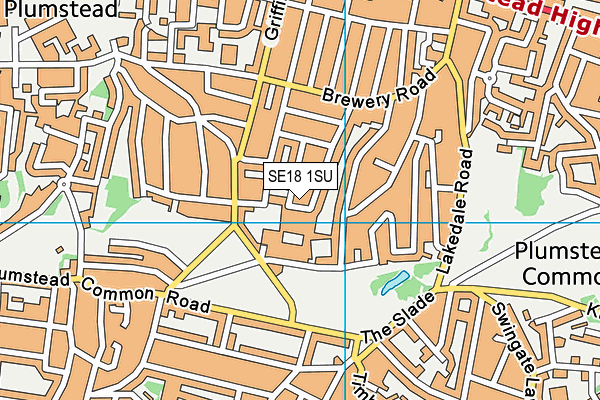 SE18 1SU map - OS VectorMap District (Ordnance Survey)