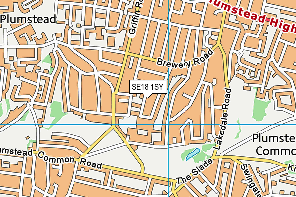 SE18 1SY map - OS VectorMap District (Ordnance Survey)