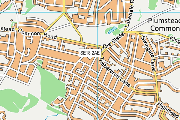 SE18 2AE map - OS VectorMap District (Ordnance Survey)