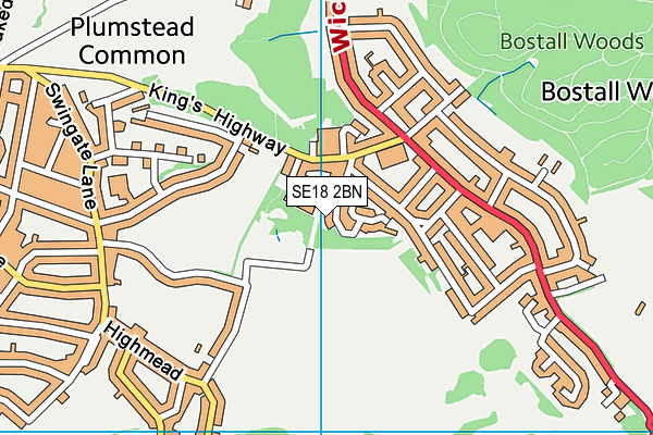 SE18 2BN map - OS VectorMap District (Ordnance Survey)