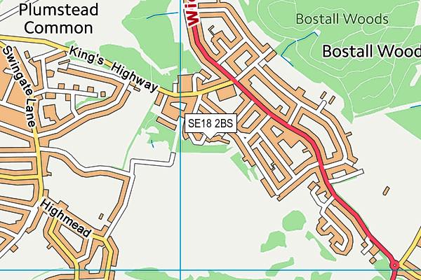 SE18 2BS map - OS VectorMap District (Ordnance Survey)