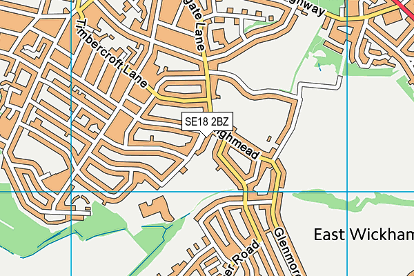 SE18 2BZ map - OS VectorMap District (Ordnance Survey)