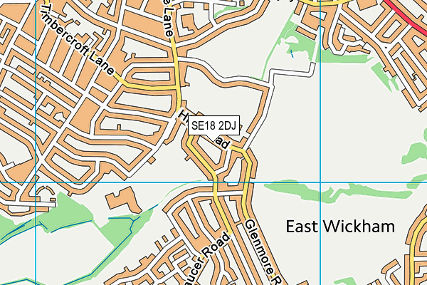 SE18 2DJ map - OS VectorMap District (Ordnance Survey)