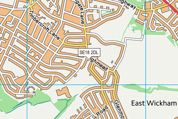 SE18 2DL map - OS VectorMap District (Ordnance Survey)