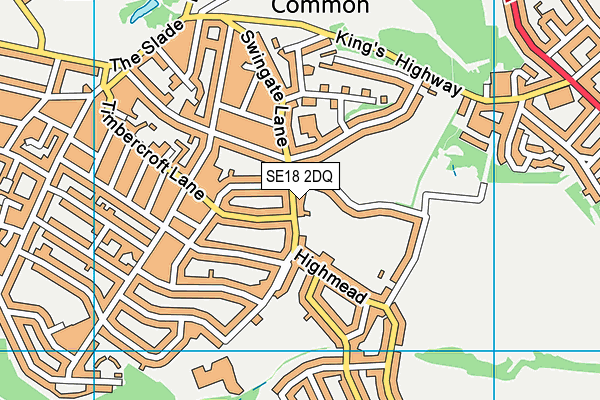 SE18 2DQ map - OS VectorMap District (Ordnance Survey)
