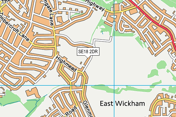 SE18 2DR map - OS VectorMap District (Ordnance Survey)