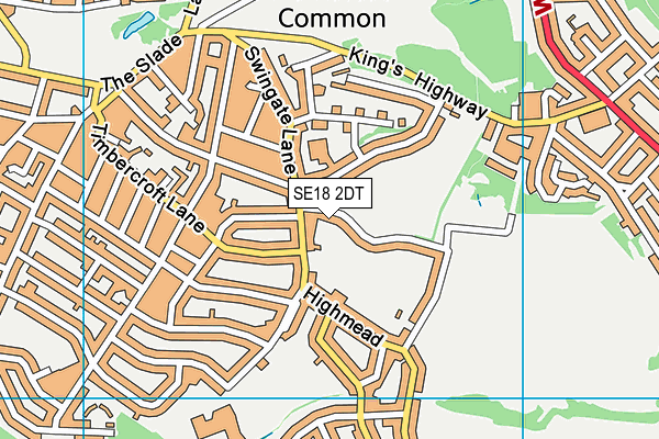 SE18 2DT map - OS VectorMap District (Ordnance Survey)