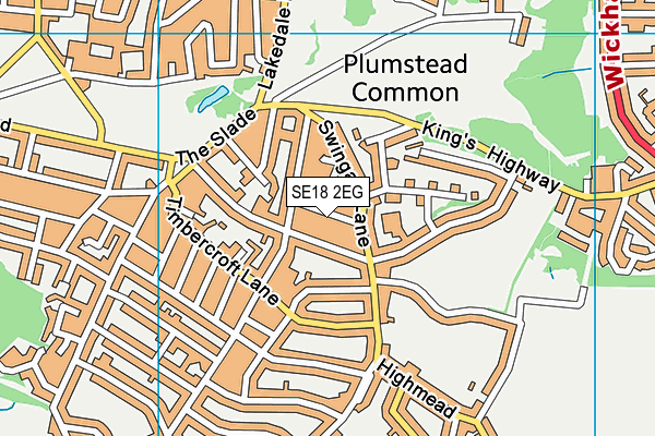 SE18 2EG map - OS VectorMap District (Ordnance Survey)