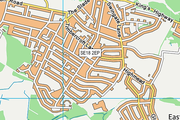 SE18 2EP map - OS VectorMap District (Ordnance Survey)